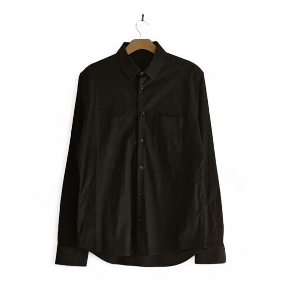 Versace Button Down Shirt in Black Slim Fit 41 (XL) NWOT - Picture 1 of 5